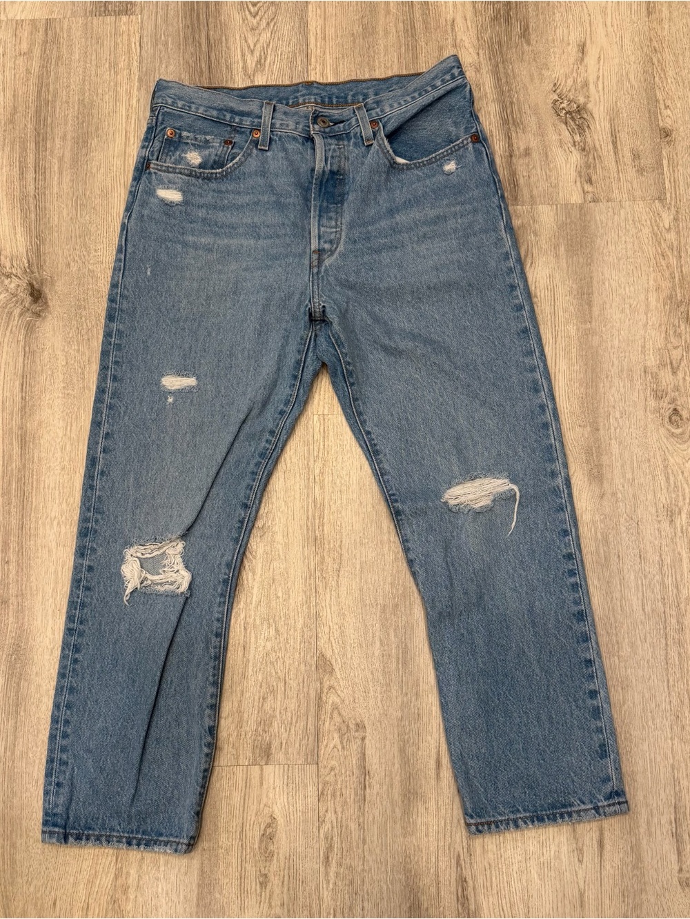 Levi’s 501 Distressed Button Fly Jeans W30 L26 100% Cotton